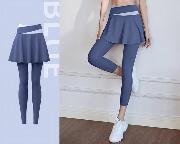 Color-Matched Yoga Fitness High-Waisted Skirt For Women