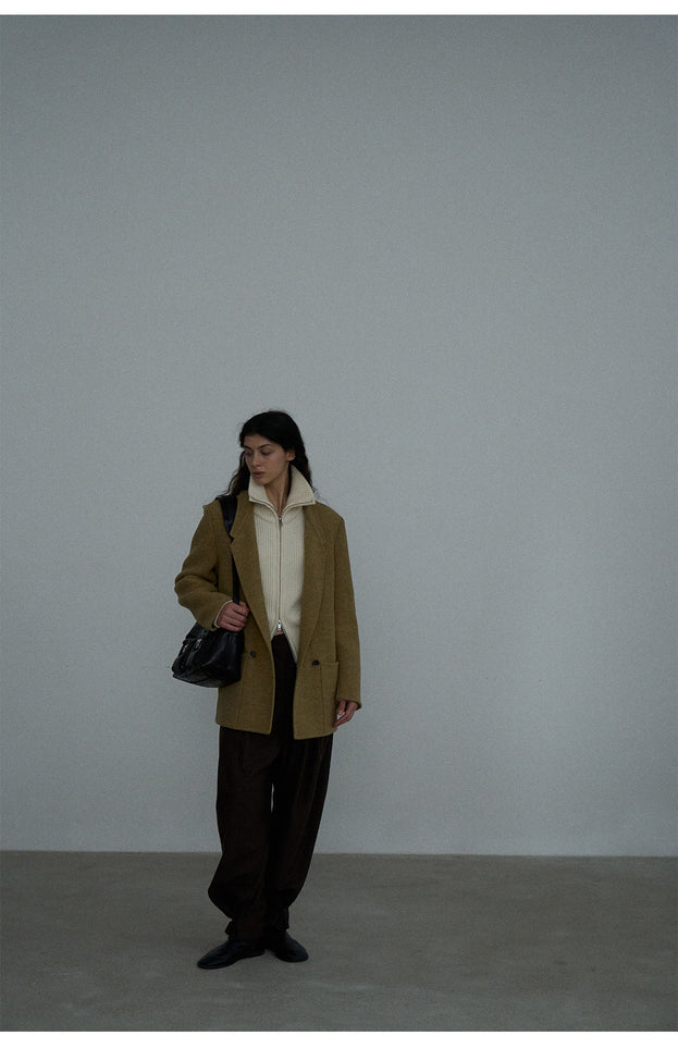 A classic, Fashionable, Mature And Casual Double-sided Woolen And Full Wool Texture Blazer
