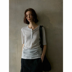 Elegant Solid-color Soft Jersey Women Top