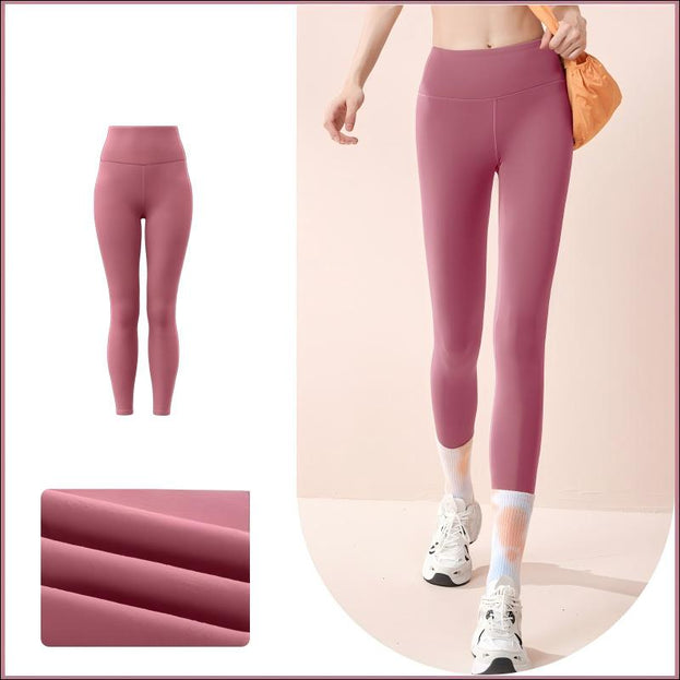 Winter and Autumn Thin Fleece High-Waisted Seamless Yoga Pants for Women