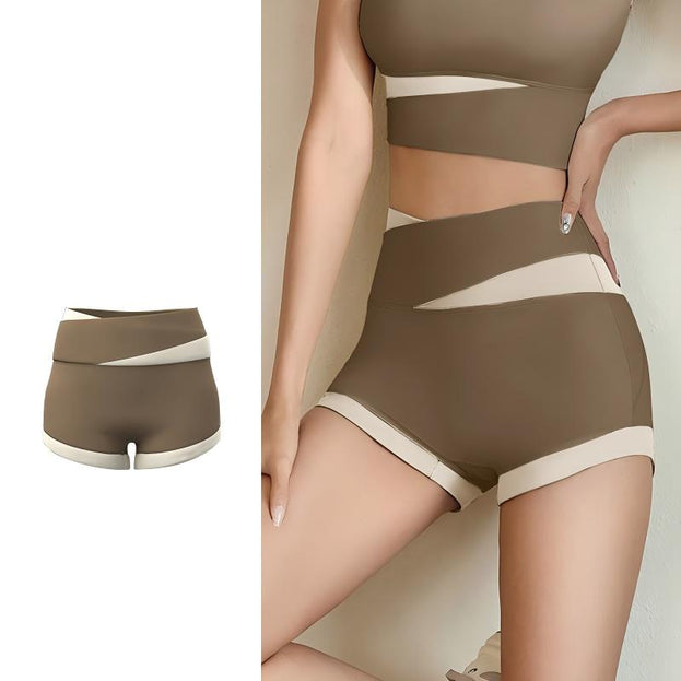 Women's Color Contrast Sports Fitness Shorts