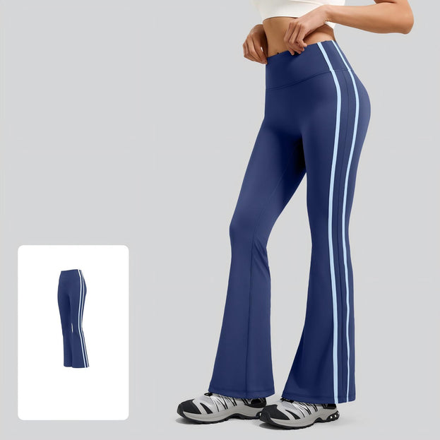 Exercise Fitness Yoga Striped Flared Pants for Women