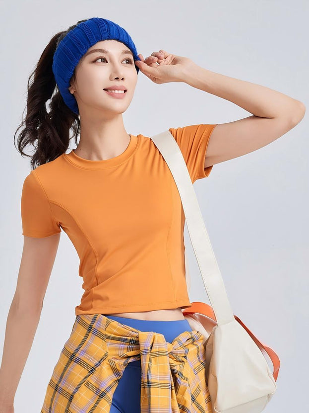 New Elastic-Wrapped Pleated Yoga Short with Underwire Support