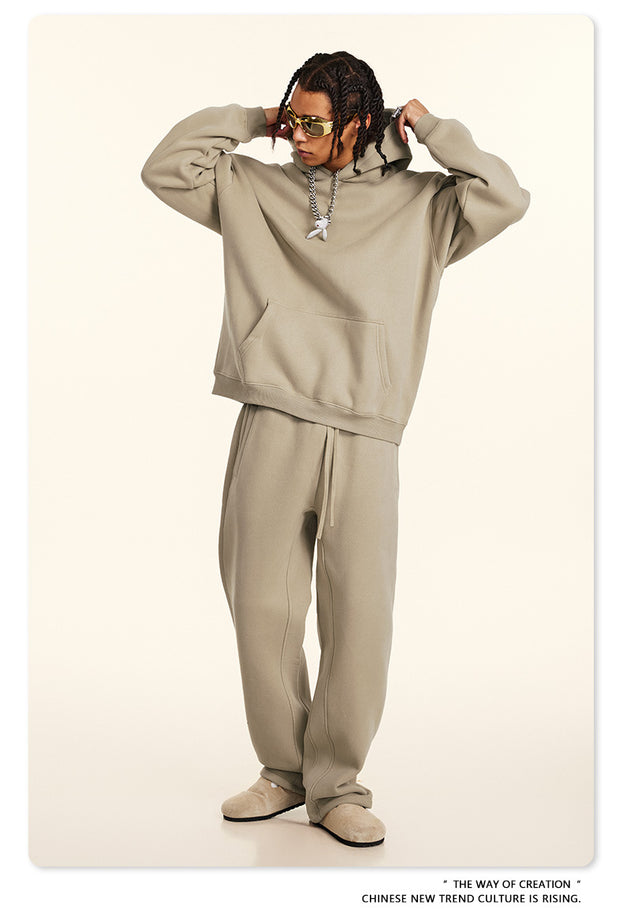 Dopamine Solid-color Fashionable Casual Commuting Youth Hooded Men's Sweatshirt