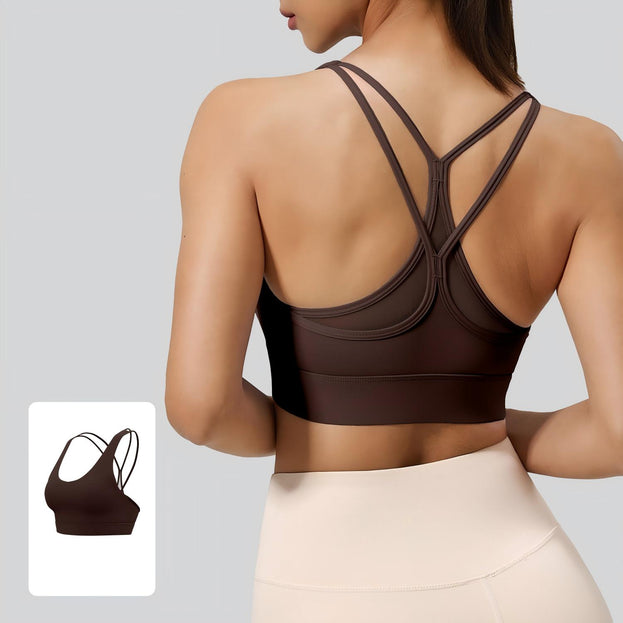 Net Fabric Back-Crossing Motion Yoga Vest