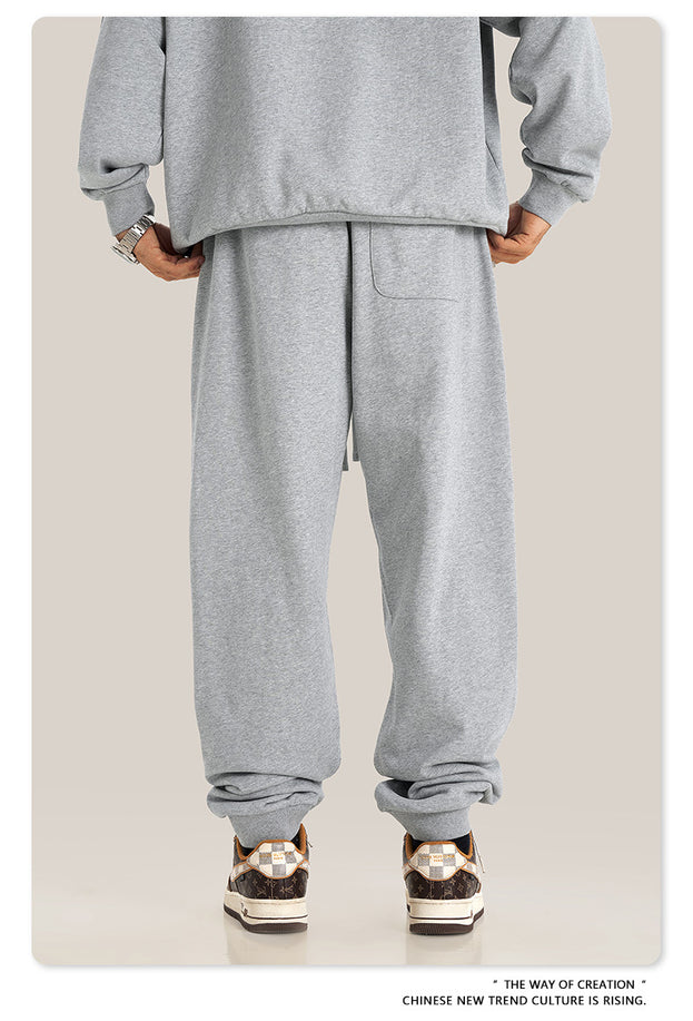 Sporty Drawstring Basic Style Trendy Solid-color Men's Sweatpants