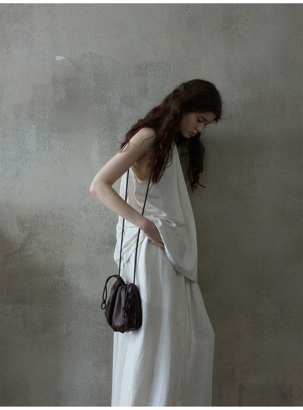 Summer linen strappy sleeveless women's top