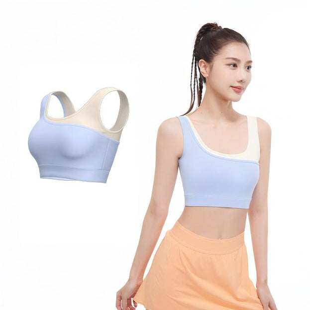 High-Elasticity Push-Up Two-Tone U-Shape Sports Bra