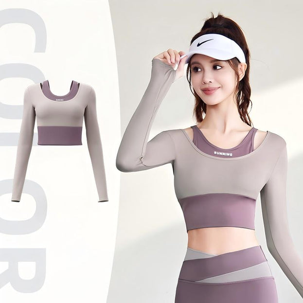 Multi-Color Yoga Fitness Long-Sleeved Women's Shirt