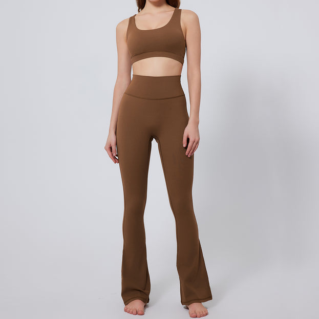 Tight-Fitting Sports Yoga Pants With Flared Legs For Women