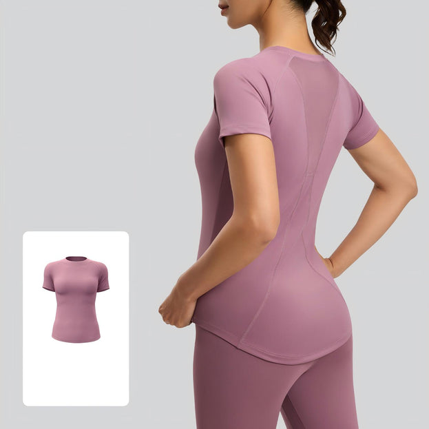 Women's Back Gauze Yoga Shaping Quick-Dry Fitness Top