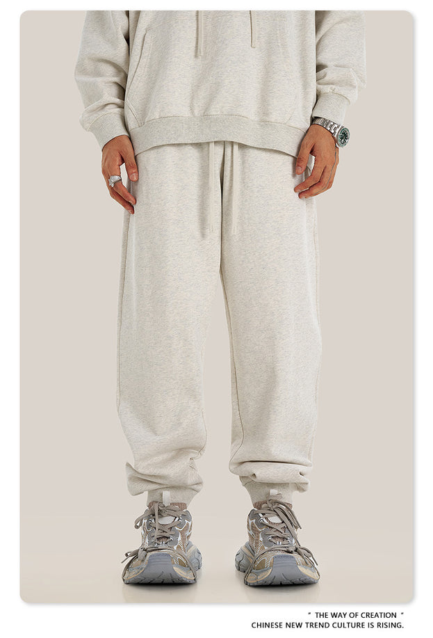 Sporty Drawstring Basic Style Trendy Solid-color Men's Sweatpants