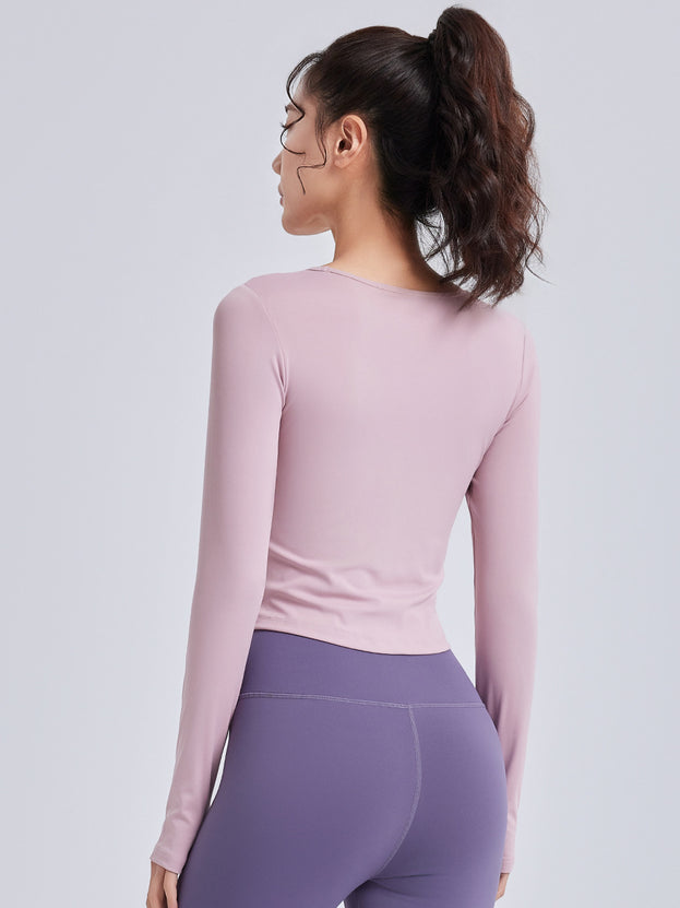 Sleeve-Less Hollow Pleated Sports Yoga Top