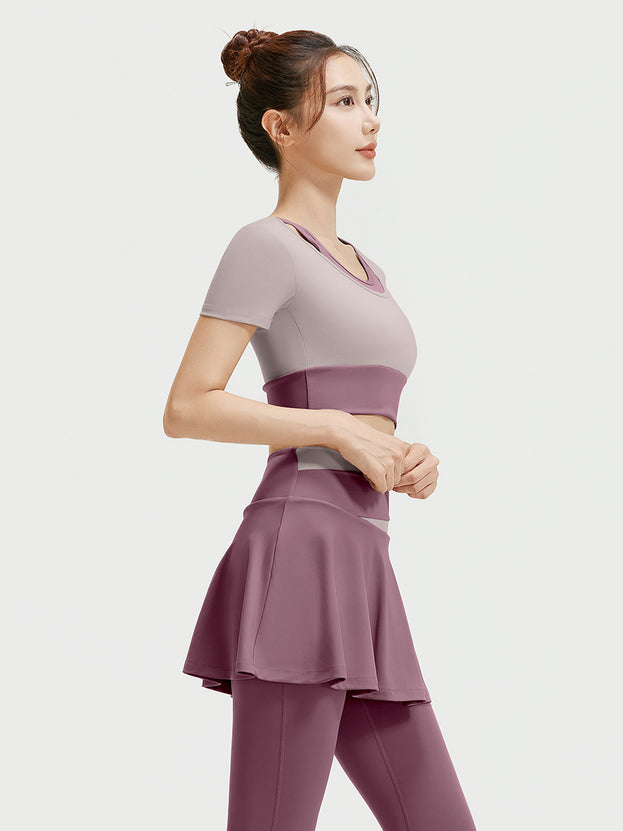 High-Waisted Running Yoga Two-Piece Color-Matched Set
