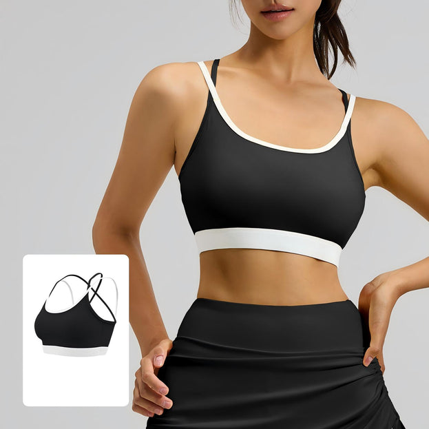 Women's Contrast Cross-Back Sports Underwear