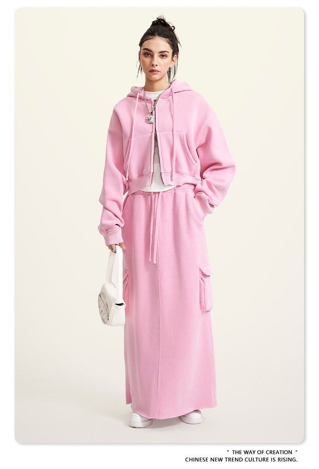 Autumn And Winter Fleece Warm Washed Sports Jacket
