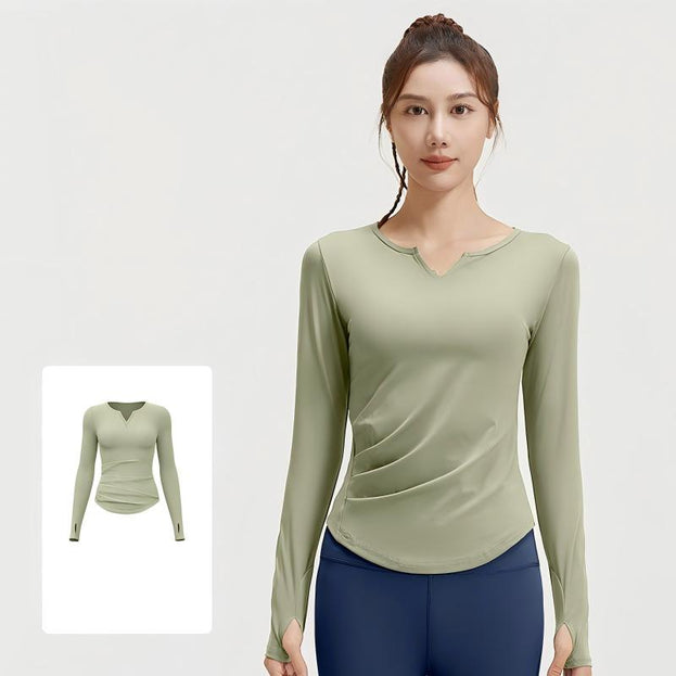 Women's V-neck Stretch Sports Fitness Yoga Top