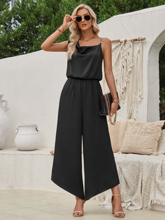 Summer Casual Daily Waisted Wide-Leg Slip Jumpsuit for Women