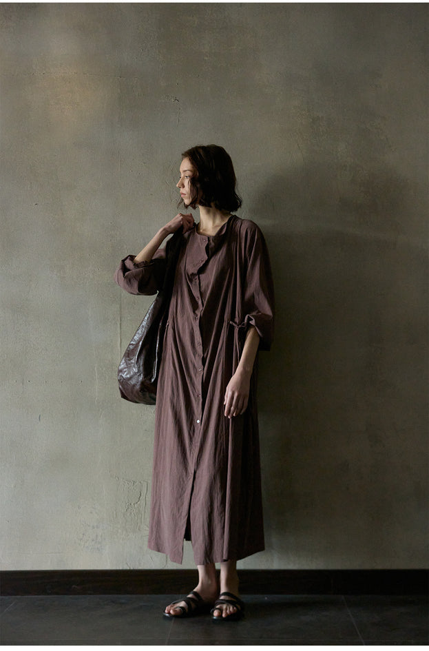 A classic, fashionable and mature Tencel drawstring corset dress