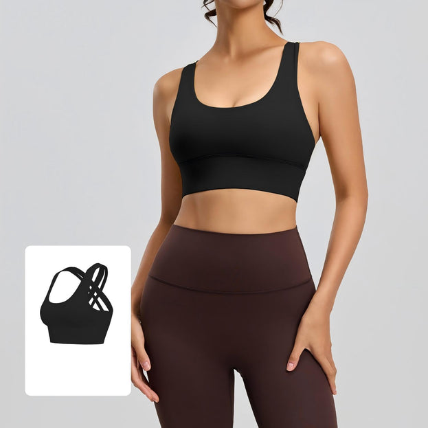 Cross-Design Elastic Fitness Yoga Bra