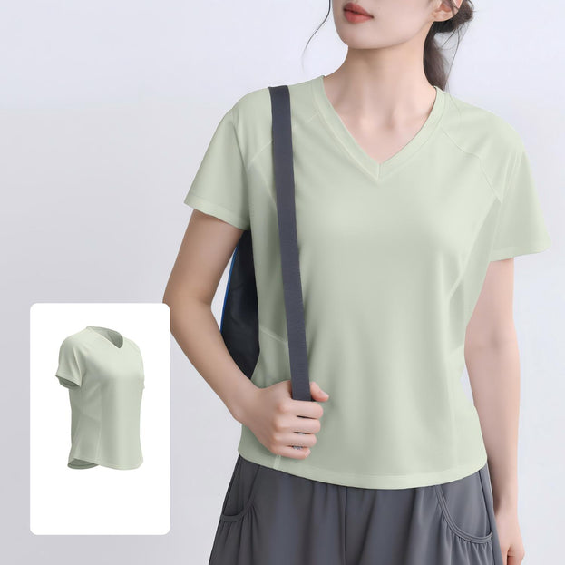 New Back Mesh Style Fitness Yoga Short Sleeves