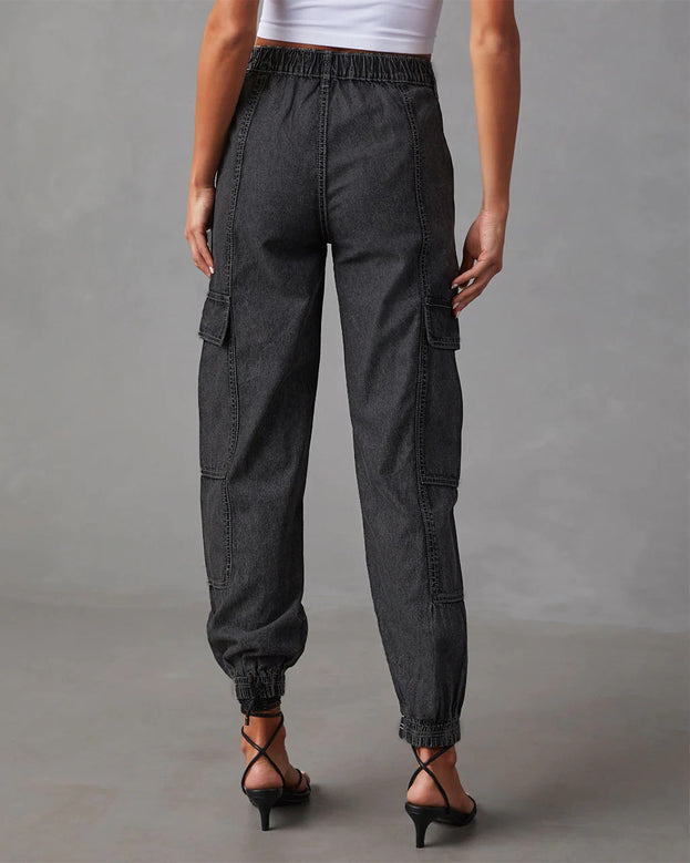 Summer Low-Waist Daily Ankle-Cut Denim Pant with Pockets for Women