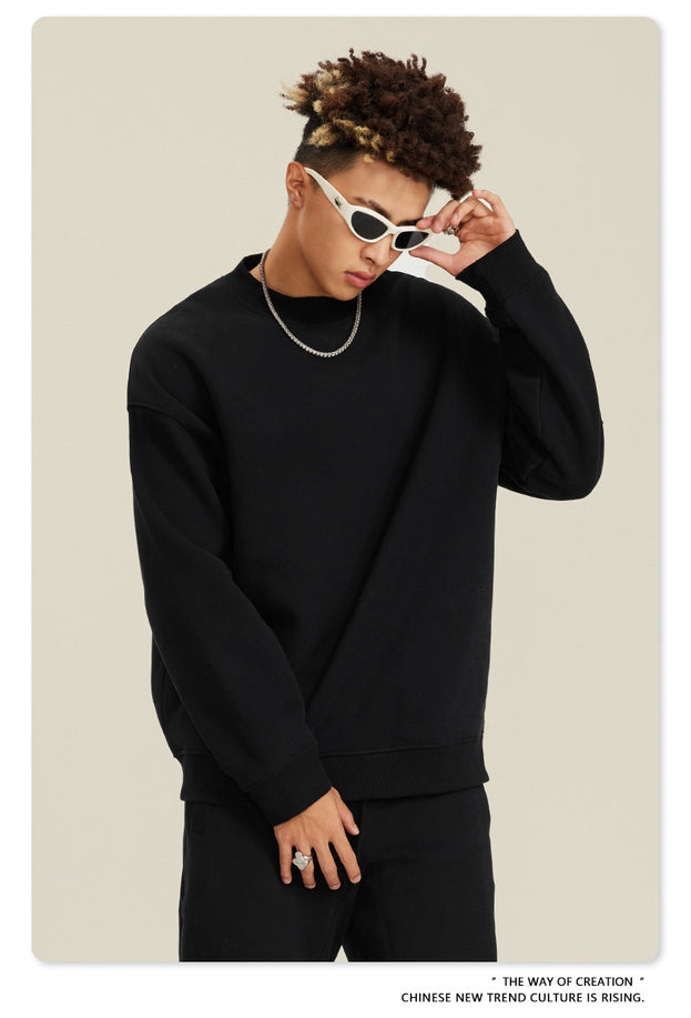 American-style Trendy Round-neck Long-sleeved Warm Sweatshirt