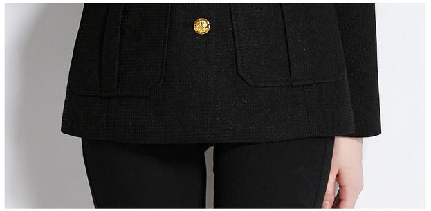 Female Heavy Industry Design Sense Large Lapel Black Blazer and Pant Suits