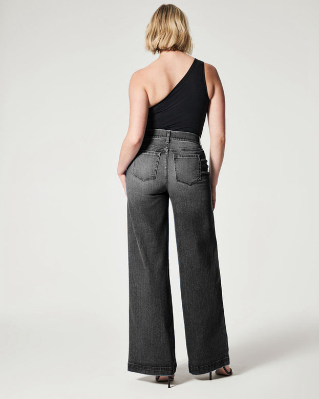 Summer Fashion Versatile Hight-Waist Straight Wide-Leg Denim Pant for Women