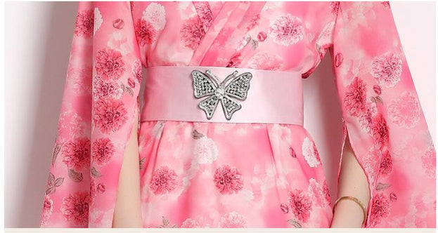 Holiday Chic Printed Waisted Dress
