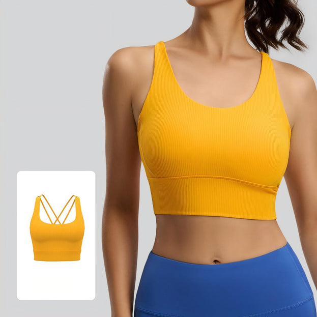 Striped Shock-Absorbing Fitness Yoga Underwear for Women