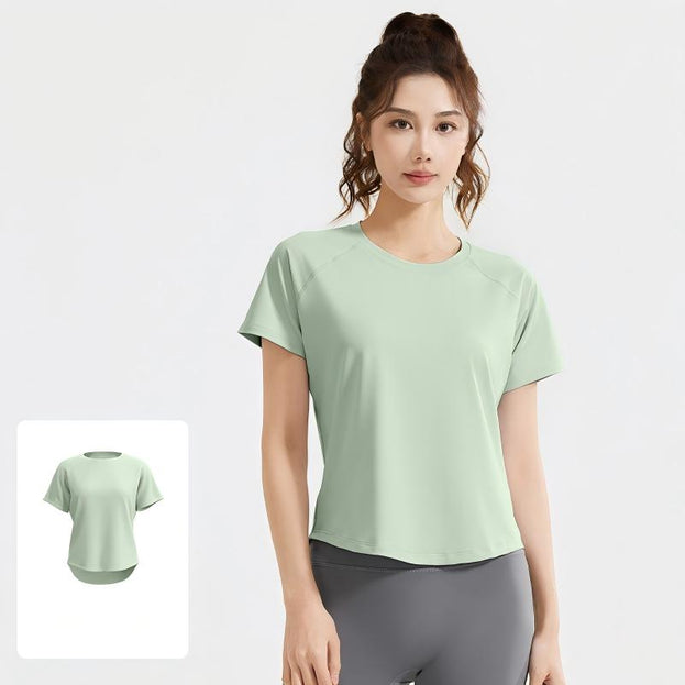Summer Sports Fitness Loose Mesh Yoga Short Sleeves