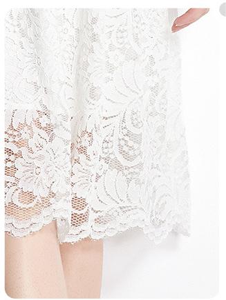 Lace Slim Lace Dress Temperament Show Thin Long Sleeve A-Line MIDI Skirt