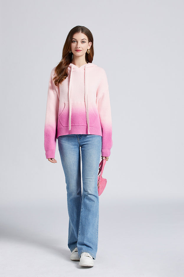 Gradual Change Soft Waxy Lazy Door Sewing Sweater Woman