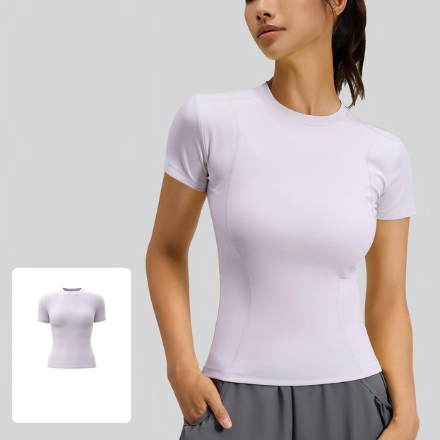 Slim-Fit Sports Tight Round-Neck Yoga T-shirt