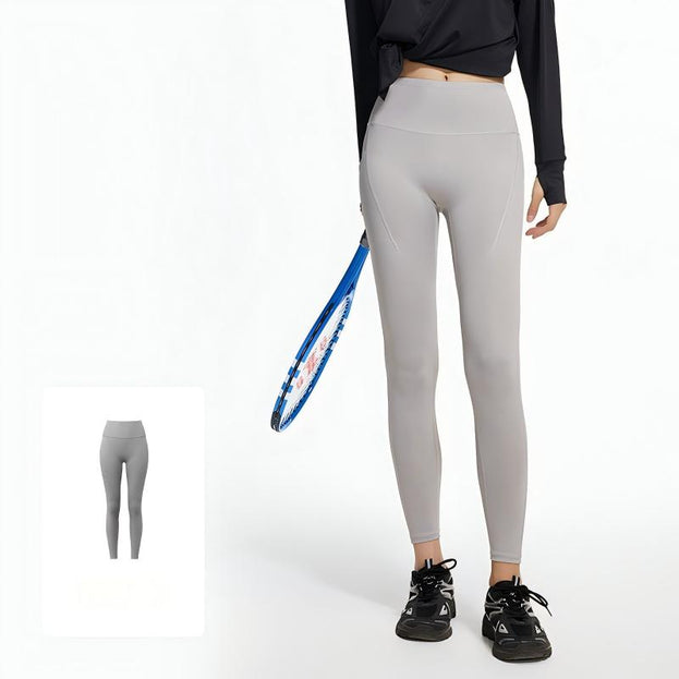 Naked High Waist Skinny Fitness Trousers with Side Pockets
