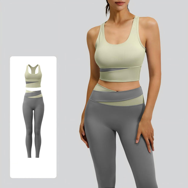 Color-Matched High-Waisted Abdominal-Toning Fitness Yoga Set