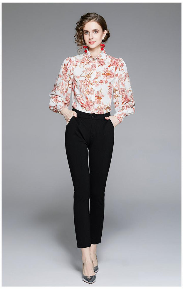 Western Style Female Design Sense Bubble Sleeve Shirt Female European Shirt Lantern Sleeve
