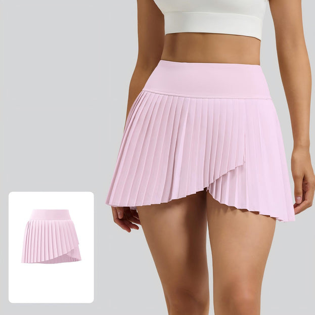 Anti-Exposure Slit Yoga Pleated Short Skirt with Pockets