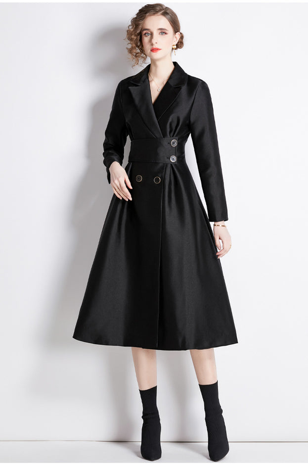Retro Waist Slimming Mid-Length Dress