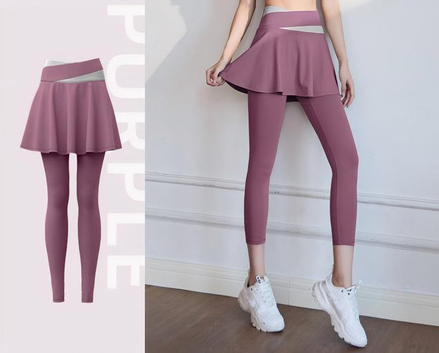 Color-Matched Yoga Fitness High-Waisted Skirt For Women