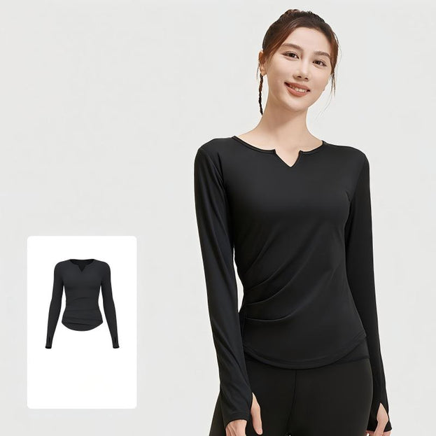Women's V-neck Stretch Sports Fitness Yoga Top