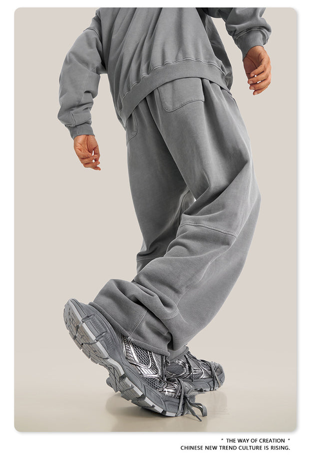 Washed And Aged Trendy Loose Casual Pants