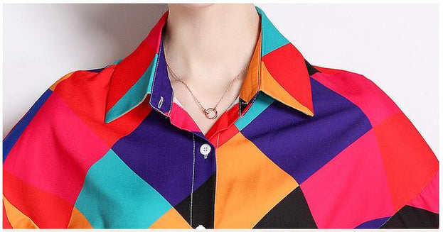 Vintage Top Lapel Long Sleeve Shirt New Printed Long Shirt