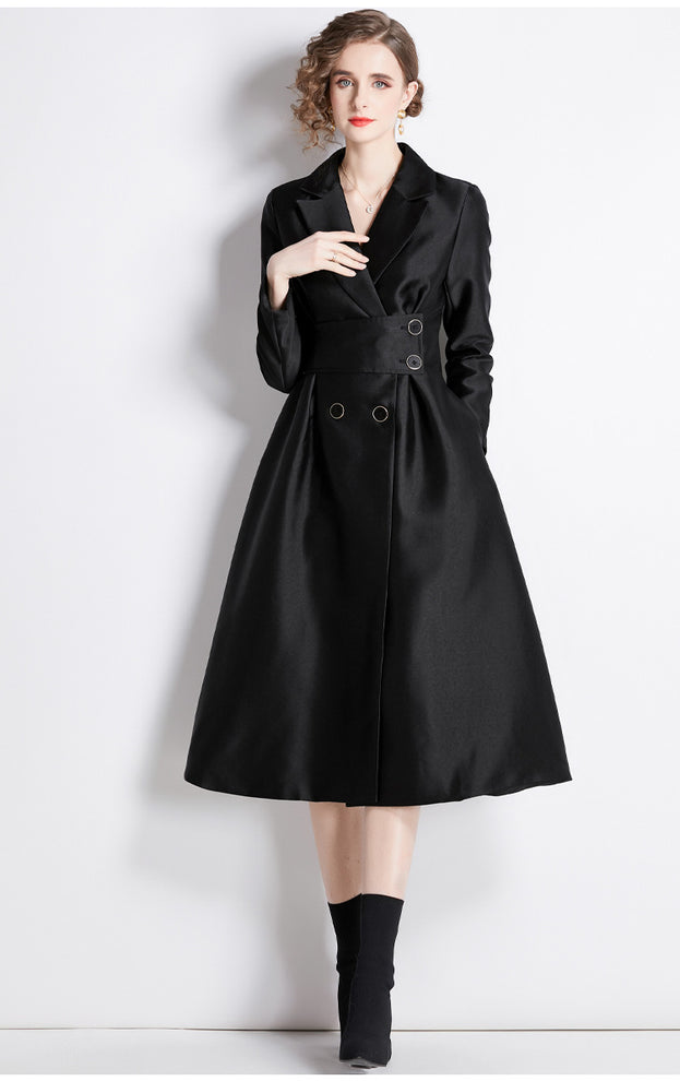 Retro Waist Slimming Mid-Length Dress