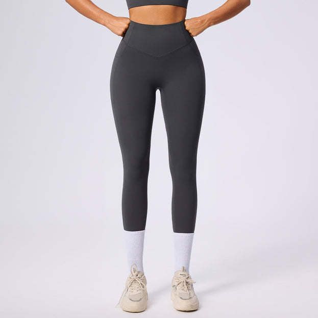 Women's High-Waisted Slimming And Abdominal-Toning Yoga Pants With Pockets