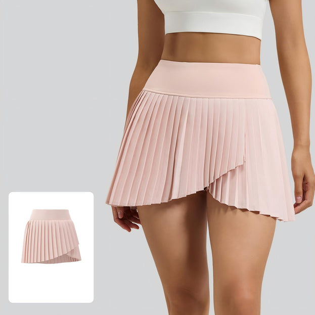 Anti-Exposure Slit Yoga Pleated Short Skirt with Pockets