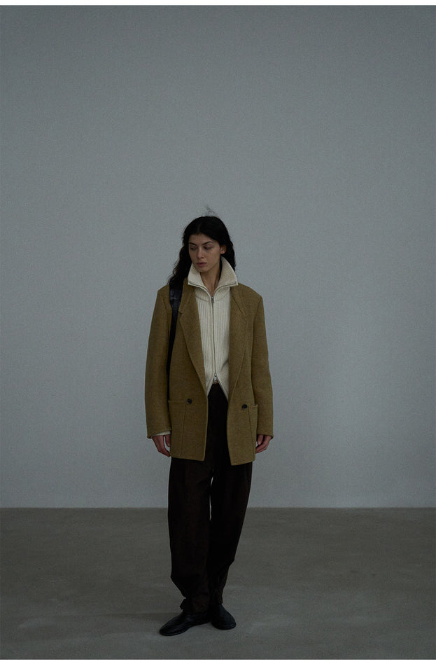 A classic, Fashionable, Mature And Casual Double-sided Woolen And Full Wool Texture Blazer