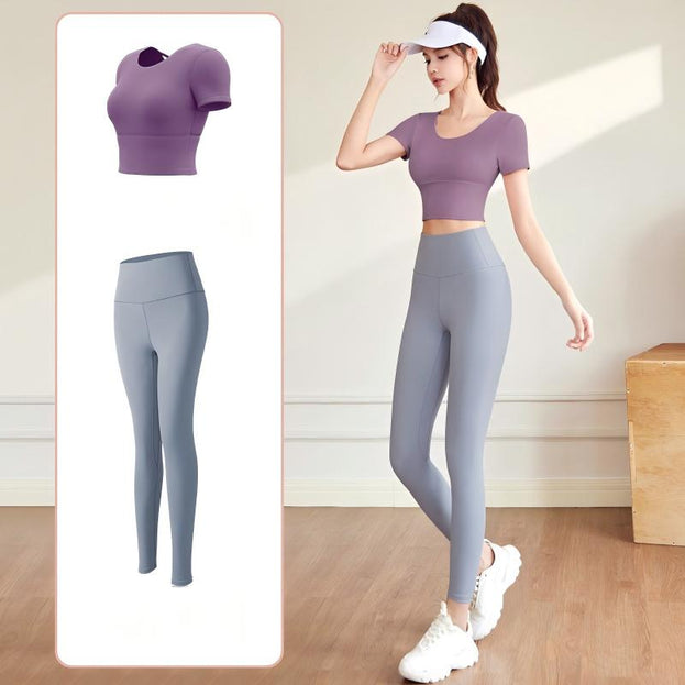 Slimming Fitness Yoga Set with Breast Support for Women