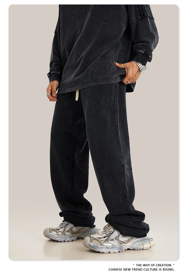 Washed And Aged Trendy Loose Casual Pants